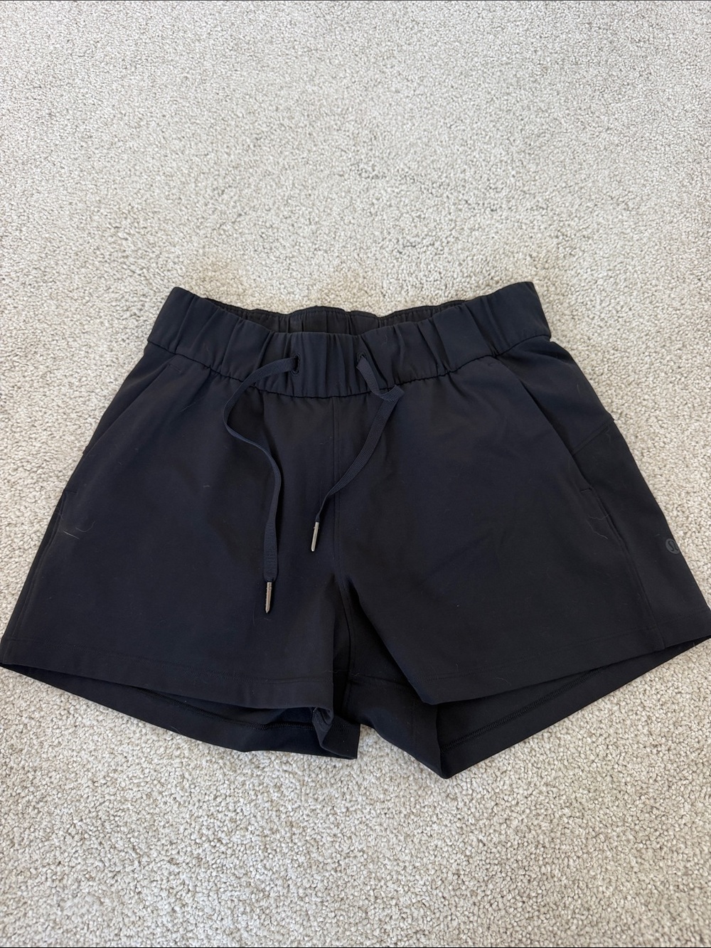 Women’s lululemon Black Elastic-Waist Drawstring Shorts